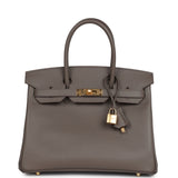 Hermes Birkin 30 Etain Epsom Gold Hardware