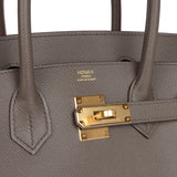 Hermes Birkin 30 Etain Epsom Gold Hardware