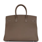 Pre-owned Hermes Birkin 35 Etoupe Togo Palladium Hardware