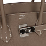 Pre-owned Hermes Birkin 35 Etoupe Togo Palladium Hardware