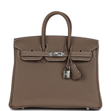 Hermes Birkin 25 Etoupe Togo Palladium Hardware