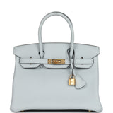 Hermes Birkin 30 Bleu Pale Togo Gold Hardware