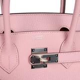 Hermes Special Order (HSS) Birkin 30 Rose Sakura Verso Chèvre Palladium Hardware