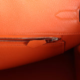 Pre-owned Hermes Special Order (HSS) Birkin 35 Tricolor Bleu Hydra, Ultraviolet and Orange Togo Palladium Hardware