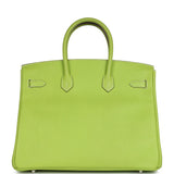 Pre-owned Hermes Birkin 35 Kiwi Candy Epsom Palladium Hardware