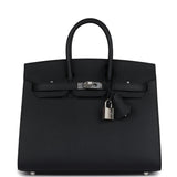 Hermes Birkin 25 Black Epsom Palladium Hardware