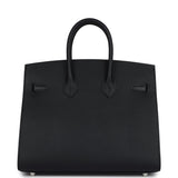 Hermes Birkin 25 Black Epsom Palladium Hardware