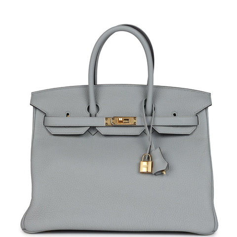 Hermes Birkin 35 Bleu Glacier Togo Gold Hardware