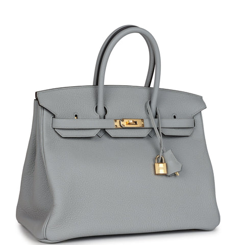 Hermes Birkin 35 Bleu Glacier Togo Gold Hardware