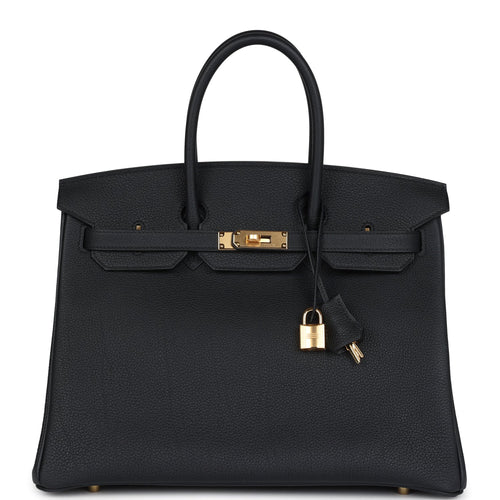 Hermes Birkin 35 Black Togo Gold Hardware