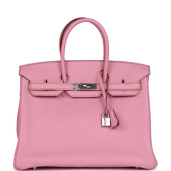 Pre-owned Hermes Birkin 35 Bubblegum Togo Palladium Hardware