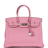 Pre-owned Hermes Birkin 35 Bubblegum Togo Palladium Hardware