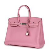 Pre-owned Hermes Birkin 35 Bubblegum Togo Palladium Hardware