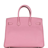 Pre-owned Hermes Birkin 35 Bubblegum Togo Palladium Hardware