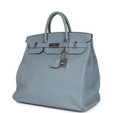 Pre-owned Hermes Birkin HAC 40 Bleu Lin Togo Palladium Hardware