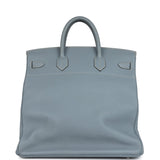 Pre-owned Hermes Birkin HAC 40 Bleu Lin Togo Palladium Hardware