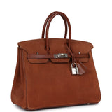 Vintage Hermes Birkin 25 Noisette Doblis and Box Palladium Hardware