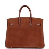 Vintage Hermes Birkin 25 Noisette Doblis and Box Palladium Hardware