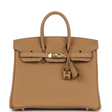 Hermes Birkin 25 Biscuit Togo Gold Hardware