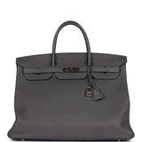 Pre-owned Hermes Birkin 40 Etain Togo Palladium Hardware