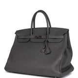 Pre-owned Hermes Birkin 40 Etain Togo Palladium Hardware