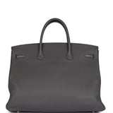 Pre-owned Hermes Birkin 40 Etain Togo Palladium Hardware