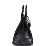 Hermes Birkin 25 Black Matte Alligator Gold Hardware