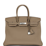 Hermes Birkin 35 Beige Marfa Togo Palladium Hardware