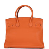 Pre-owned Hermes Birkin 30 Orange Togo Gold Hardware