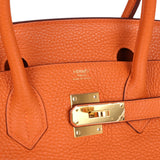 Pre-owned Hermes Birkin 30 Orange Togo Gold Hardware