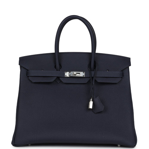 Hermes Birkin 35 Bleu Nuit Togo Palladium Hardware