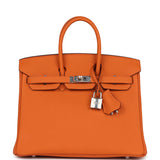 Hermes Birkin 25 Orange Togo Palladium Hardware