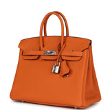 Hermes Birkin 25 Orange Togo Palladium Hardware