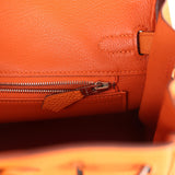 Hermes Birkin 25 Orange Togo Palladium Hardware