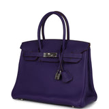 Hermes Birkin 30 Iris Clemence Palladium Hardware