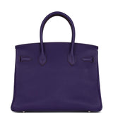 Hermes Birkin 30 Iris Clemence Palladium Hardware