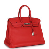 Pre-owned Hermes Birkin 35 Geranium Togo Palladium Hardware