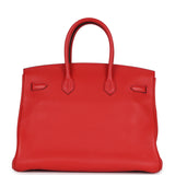 Pre-owned Hermes Birkin 35 Geranium Togo Palladium Hardware