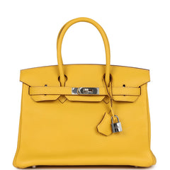 Hermes Birkin 30 Soleil Clemence Palladium Hardware
