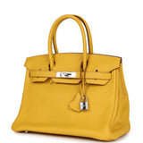 Hermes Birkin 30 Soleil Clemence Palladium Hardware