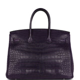 Pre-owned Hermes Birkin 35 Amethyst Matte Alligator Palladium Hardware