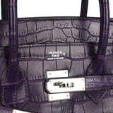 Pre-owned Hermes Birkin 35 Amethyst Matte Alligator Palladium Hardware