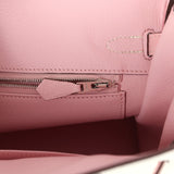 Hermes Special Order (HSS) Birkin 25 Rose Sakura and White Clemence Brushed Palladium Hardware