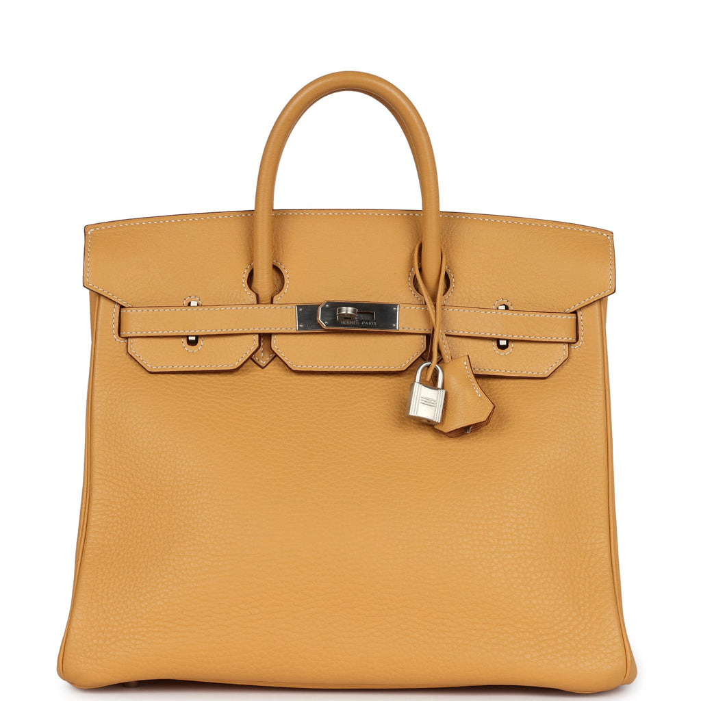 Vintage Hermes Birkin HAC 32 Natural Sable Fjord Brushed Palladium Har