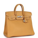 Vintage Hermes Birkin HAC 32 Natural Sable Fjord Brushed Palladium Hardware