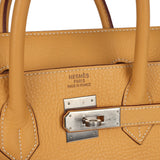 Vintage Hermes Birkin HAC 32 Natural Sable Fjord Brushed Palladium Hardware