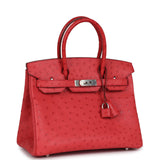 Hermes Birkin 30 Bougainvillea Ostrich Palladium Hardware