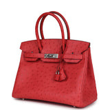 Hermes Birkin 30 Bougainvillea Ostrich Palladium Hardware