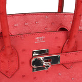 Hermes Birkin 30 Bougainvillea Ostrich Palladium Hardware