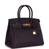 Hermes Special Order (HSS) Birkin 30 Raisin Verso Chevre Brushed Gold Hardware